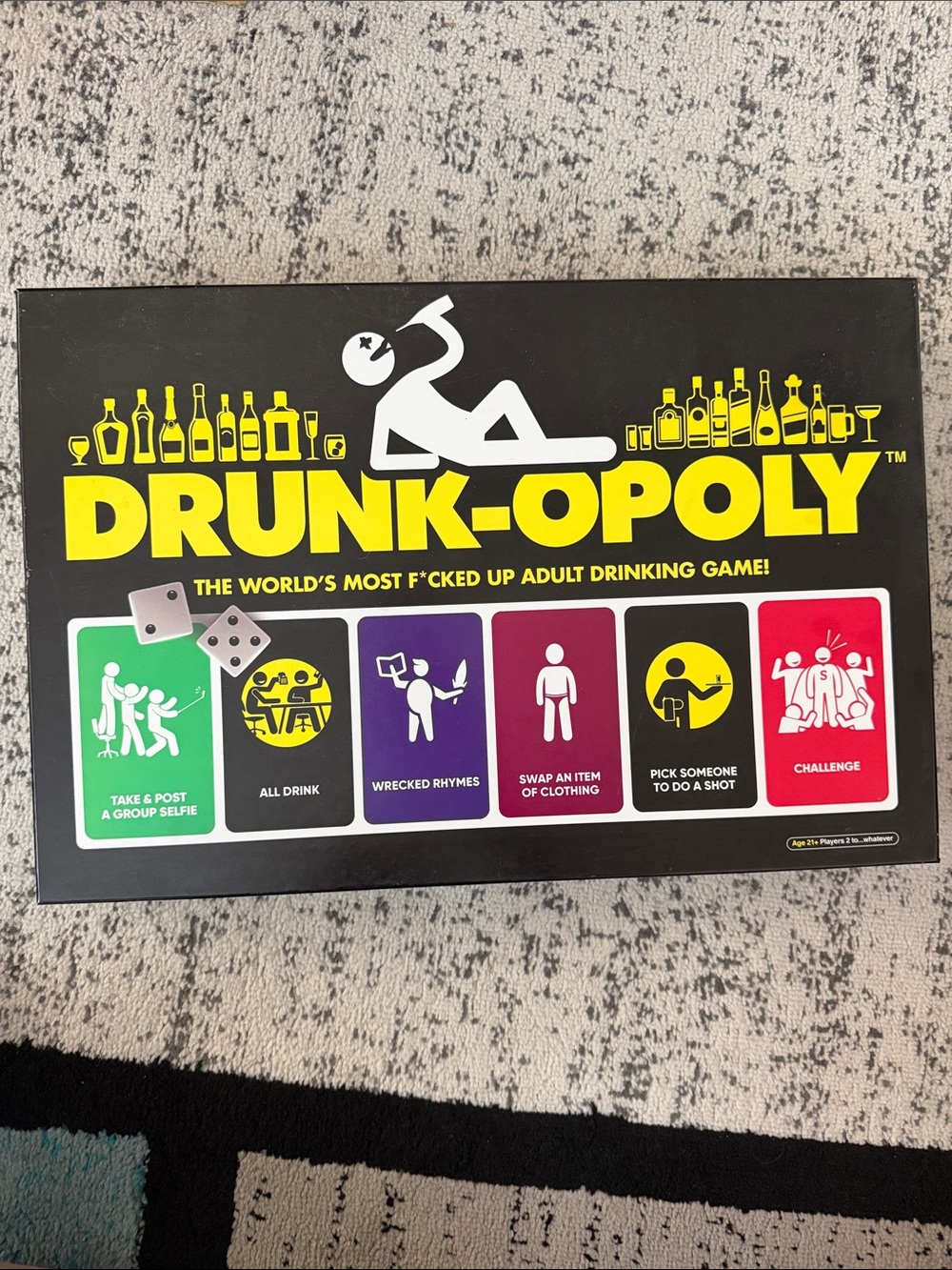 Drunk-Opoly Drinking Game Board - Black & Yellow